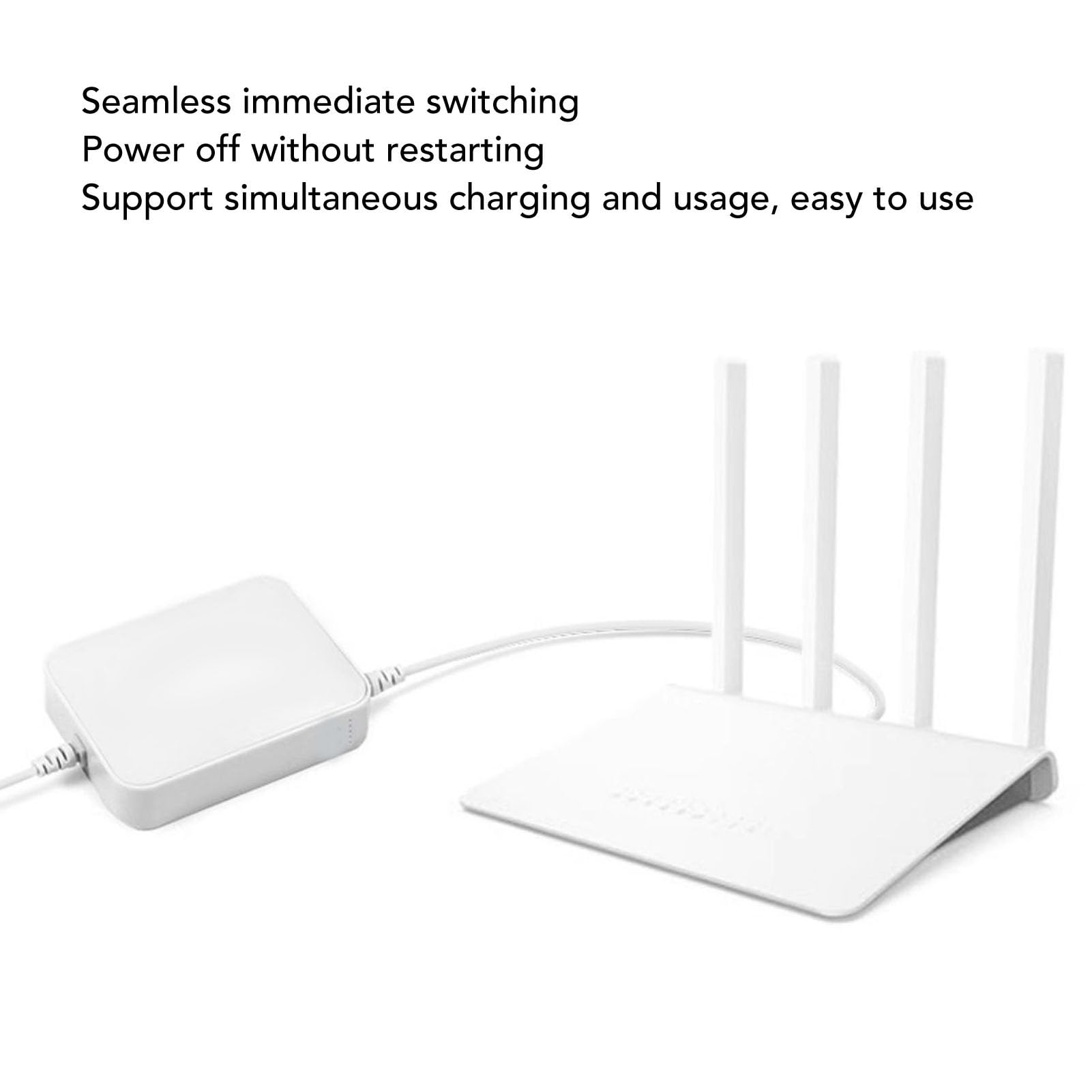 YWBL-WH Mini DC UPS UPS 9000 MAh Copia de Seguridad Fuente de Alimentación de Respaldo No Interrumpir para el Enrutador de Cámara DC 9V 2A, Fuente de Alimentación Portátil para Viajes en el Hogar