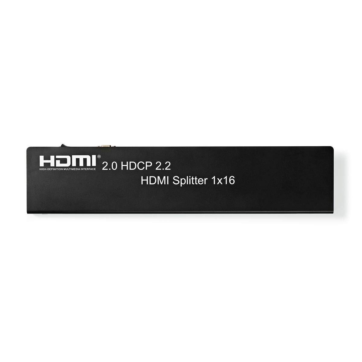Nedis Divisor HDMI, 16 Puertos Ultra HD, 4K2K a 60Hz, 3D, soporta HDCP 2.2, amplifica la señal de Video Digital, Conecta 1 Dispositivo a 16 Pantallas Ultra HD
