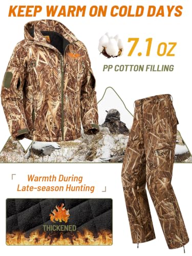 Image of NEW VIEW Insulated Hunting Clothes for Men Cold Weather, Warm Camo Hunting Jacket and Pants, Hunting Suit for Deer Duck Hunts