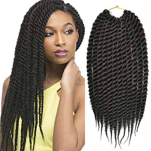 12inch 3pcs 12Roots/pcs Synthetic Twist Crochet Hair Braids Jumbo Senegalese Twist Crochet Braids Synthetic Crochet Braiding Hair Extensions (#1B 12inch)