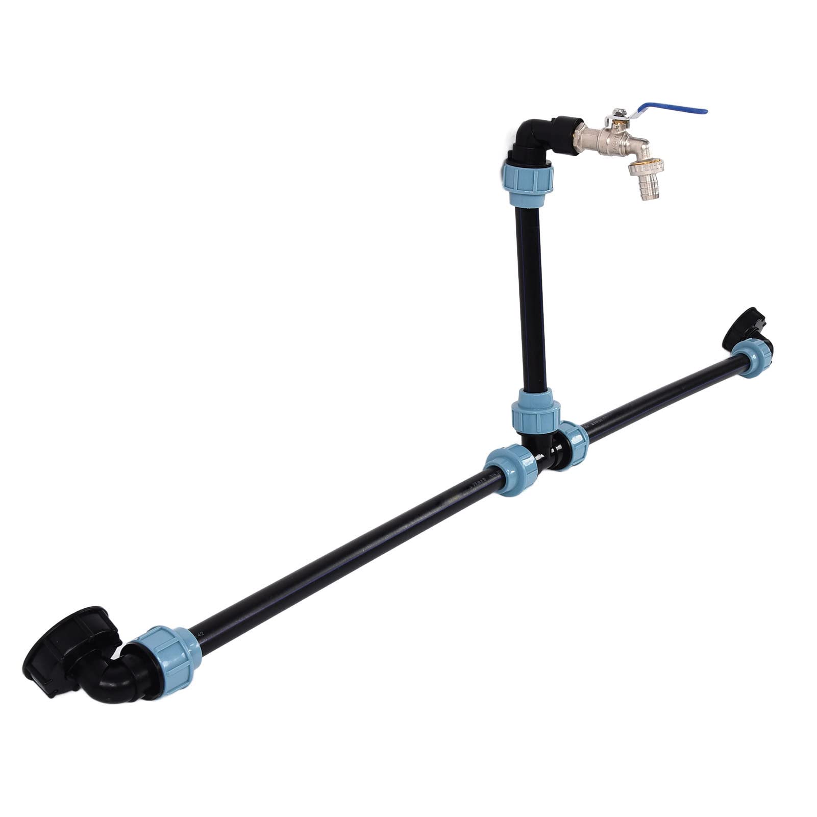 Kolankowy Adapter IBC, Złącze Kranu Wylotu Typu „gęsia Szyja”, średnica Wlotu 60 Mm, Używany do Przełączania Szeregowego Zbiornika IBC w Celu Zmiany Pozycji(Wzrost serii o dwie beczki)