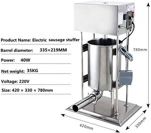 BAOSHISHAN 12L Elektrischer Wurstfüller Gewerbliche Wurstfüllmaschine Wurstfüller Edelstahl-Wursthersteller Maschine… – Bild 3