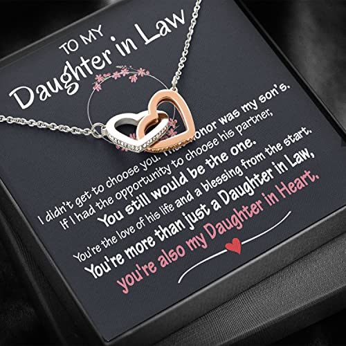 Larvincy To My Daughter In Law Necklace With Heartfelt Message & Elegant Box - Jewelry Daughter In Law Gifts From Mother In Law On Birthday, Wedding Day, Valentine, Christmas, Mothers Day & More3