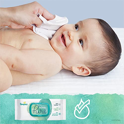 Pampers Aqua Pure Billendoekjes, 864 Babydoekjes (18 x 48 Doekjes), Gemaakt met 99% Puur Water + Biologisch Katoen… - Afbeelding 4