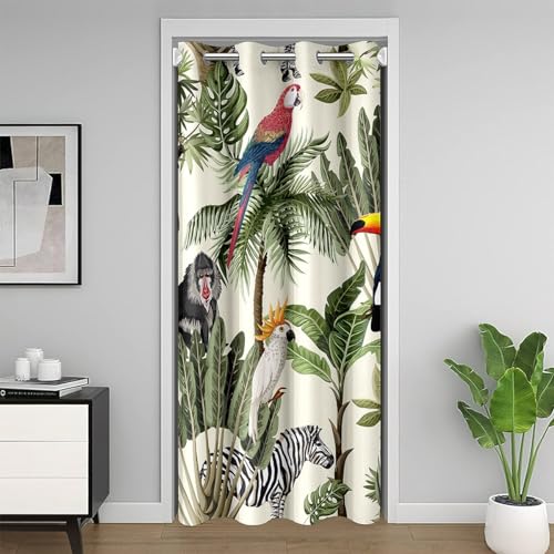 Cute Toucan Monkey Animal Jungle Style Door Curtain 52