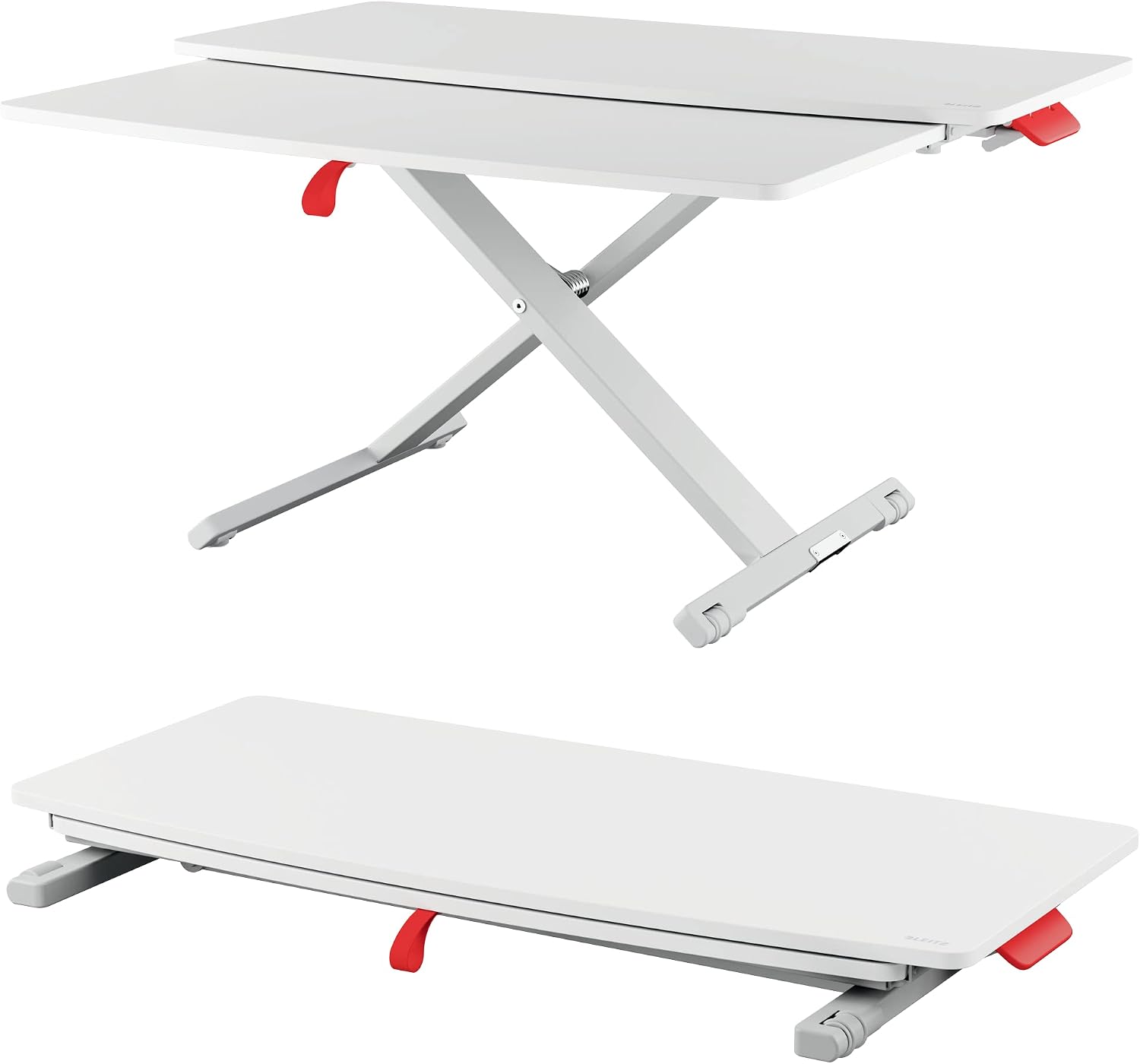 LEITZ Ergo - Bureau Assis-Debout pneumatique, Bureau Debout Ergonomique, Capacité 80kg, Petit Bureau 80 cm x 60 cm, Gamme Ergo, Coloris Blanc, 65360001, Seul