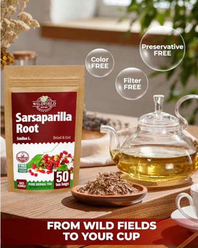 Image of 50 Bags Sarsaparilla Root Tea Herbal Tea (Smilax glabra) - 50 Count 1.5g Bag Sasperella Root Herb Tea raiz de zarzaparella
