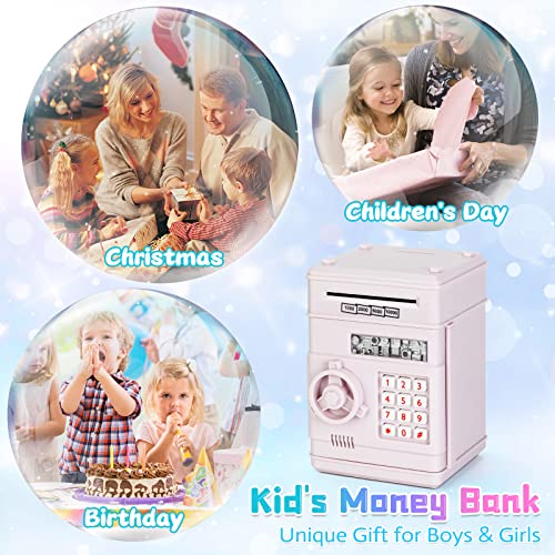 Image of Refasy Piggy Bank Cash Coin Can ATM Bank Electronic Coin Money Bank for Kids Age 3-12, Money Savings Box Mini ATM Coin Bank Toys Gifts for 3 4 5 6 7 8 9 10 11 12 Year Old Boys Girls
