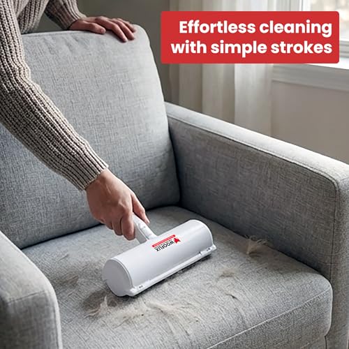Image of Wooflix Lint Remover with Handle, Protective Cover, and 2 Refills (120 Sheets) - Sticky Roller Brush for Clothes, Furniture, Carpet, Pet Fur, Dust, and Dirt (Lint Roller)