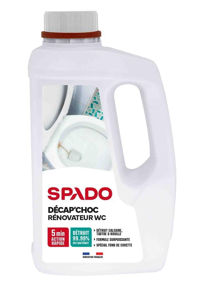SPADO – Décap’choc rénovateur WC – Nettoyant et Décapant spécial Fond de Cuvette Encrassé – Désinfecte et désodorise – Compatible Fosse Septique – 1L – Fabriqué en France - Les Beatles, Paul McCartney, John Lennon, RIngo Starr, George Harrison SPADO - Décap'choc rénovateur WC - Nettoyant et Décapant spécial Fond de Cuvette Encrassé - Désinfecte et désodorise - Compatible Fosse Septique - 1L - Fabriqué en France