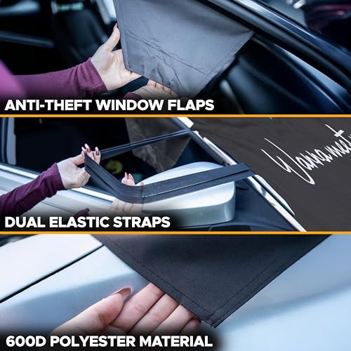 Image of EcoNour Car Windshield Cover for Ice and Snow| Windshield Cover|600D Polyester Car Snow Cover|Water,Heat & Sag-Proof Christmas Decor Car Accessories|Winter Windshield Covers|Medium 69 inchx42 inch