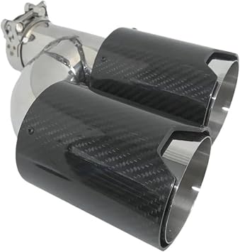 Car Tailpipe 2pcs Matt Carbon M-Model Exhaust for Pipe with Dual End Tips for Akrapovic Tail Muffler for Car System