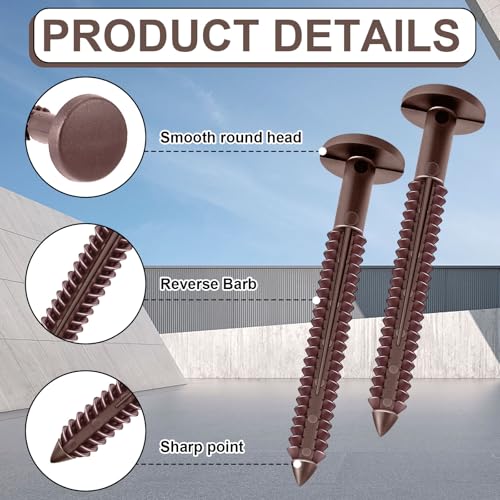 Image of Blulu 18 Pcs 3 Inch Vinyl Shutter Fastener Window Panel Peg Lok Pin Pegs Screws Shutter Spikes Anchor (Bordeaux Red)