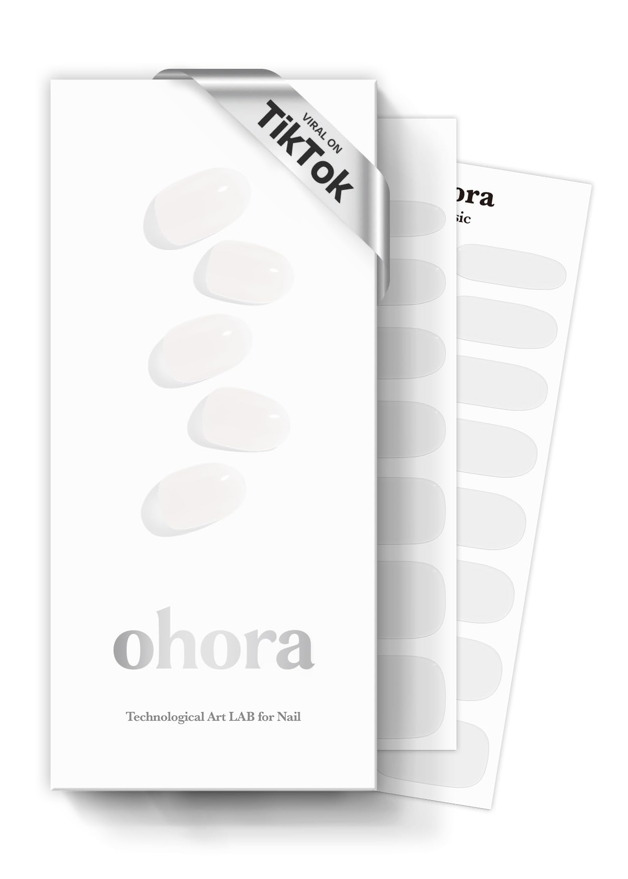 ohora Semi Cured Gel Nail Strips (N Bare Crystal) - Works with Any Lamps, Salon-Quality, Long Lasting, Easy to Apply & Remove - Includes 2 Prep Pads, Nail File & Wooden Stick