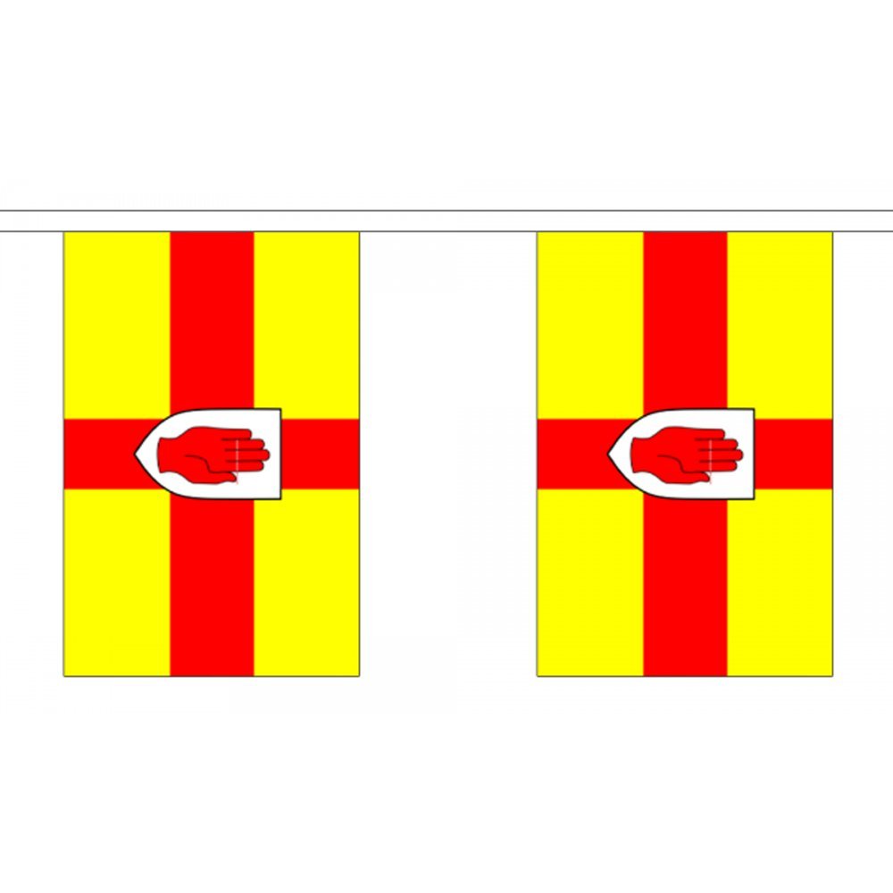 Flagtex Ulster Fabric Bunting – 3m with 10 Flags – Fabric for Indoor & Outdoor Use – String Flags Banners Irish Province Ireland North Northern — image 1
