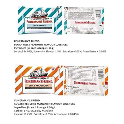 Buy Fisherman S Friend Lozenges Duo Set Spearmint And Mandarin Flavours Fresh Breath And Extra Strong Cough Sugar Free Lozenges 25g Each Pack Of 4 Online In Hungary B07zklyqfh