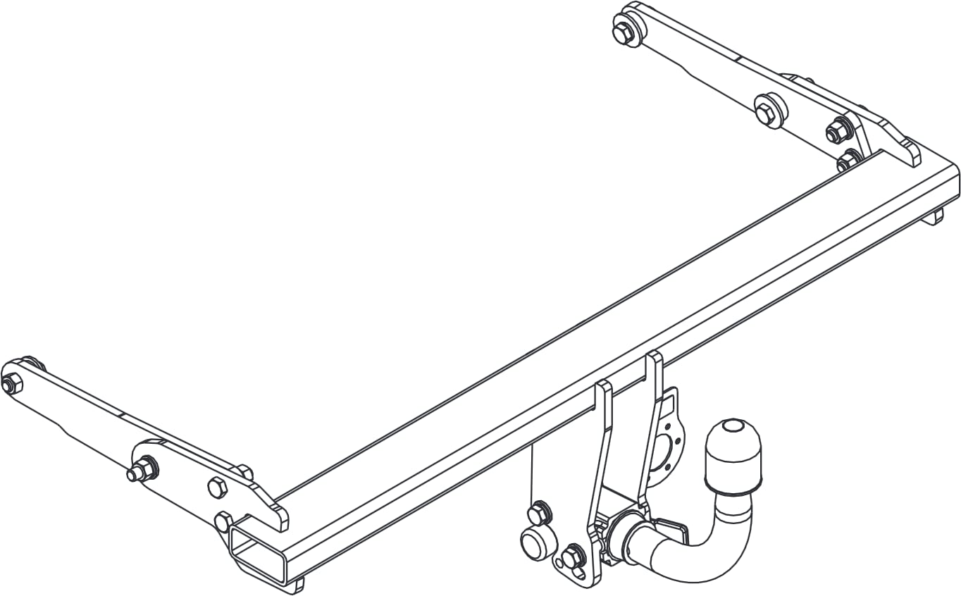 Gancio di traino completo estraibile orizzontale compatibile con Audi A4 B9 Berlina 10.2015-05.2019 + universale kit elettrico 7 poli