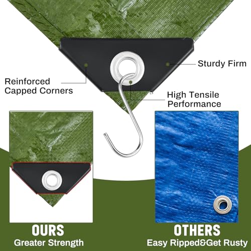 image for GliCraft 8 Pack 6 x 8 ft 5.5 Mil Large Tarps Heavy Duty Waterproof Tar