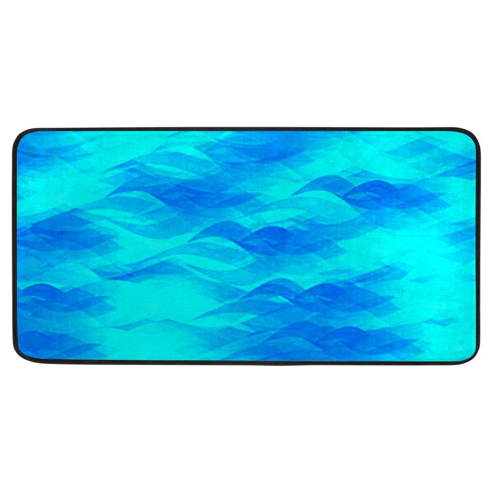 Tapis de cuisine Azure Waves grand format pour bureau et espace de jeu enfants