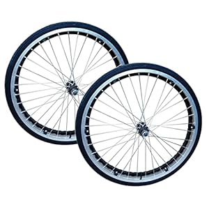 24 inch Handmatige Antislip Rubberen Wielen,Zwart Opblaasbaar Rolstoel Achterwiel voor Rolstoelen met 14 mm Lager,voor…