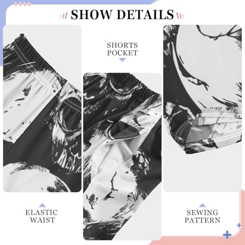 ZZXXB Skulls Print Boys Long Pants Soft Trousers Elastic Waist Kids Lounge Bottoms with Pockets S-XL4