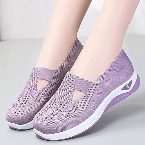 Orthowalkway - Orthowalkway Womens Shoes,Women's Comfortable Breathable Knitted Sneakers,Orthopedic Slip-On Flat Soft2