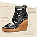 Rollda Women's Wedge Sandals, Platform Sandals High Heels for Women, Fashion Dressy Casual Sandals 2025, Comfortable Open Toe Black Summer Shoes with Back Zipper, Adjustable Ankle Strap, Size 9