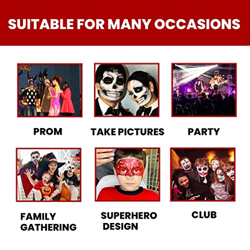 Widealiff Tinta Corporal Universal Pintura de Longa Duração Arte Festa Maquiagem Iniciante, Vermelho