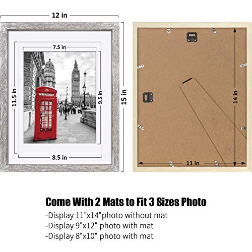 Tiblue 11X14 Solid Wood Picture Frame, Distressed Driftwood White thumb #6