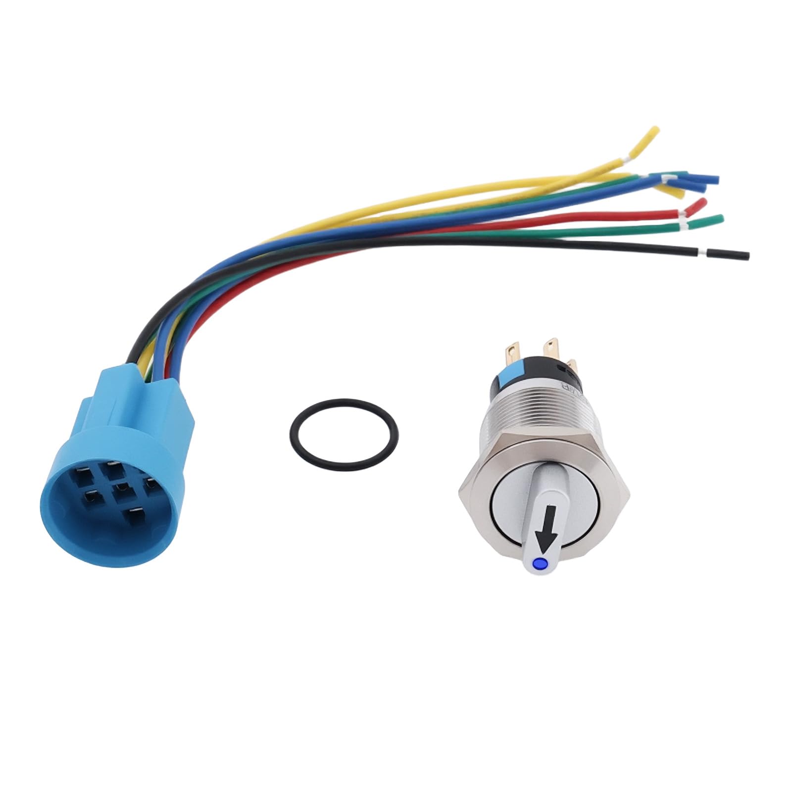 Be In Your Mind Juego de Interruptores Giratorios de 3 Posiciones de 19 Mm (3/4") 12 V/24 V CC con Enclavamiento DPDT Color Azul