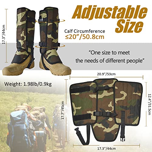 Leg-Gaiters-Boot-Gaiters-Waterproof-Leg-Gaiters-for-Men-and-Women-Anti-Tear-Oxford-Fabric-for-Outdoor-Hiking-Walking-Hunting-Snow-Skiing-Camping-Climbing-Mountain