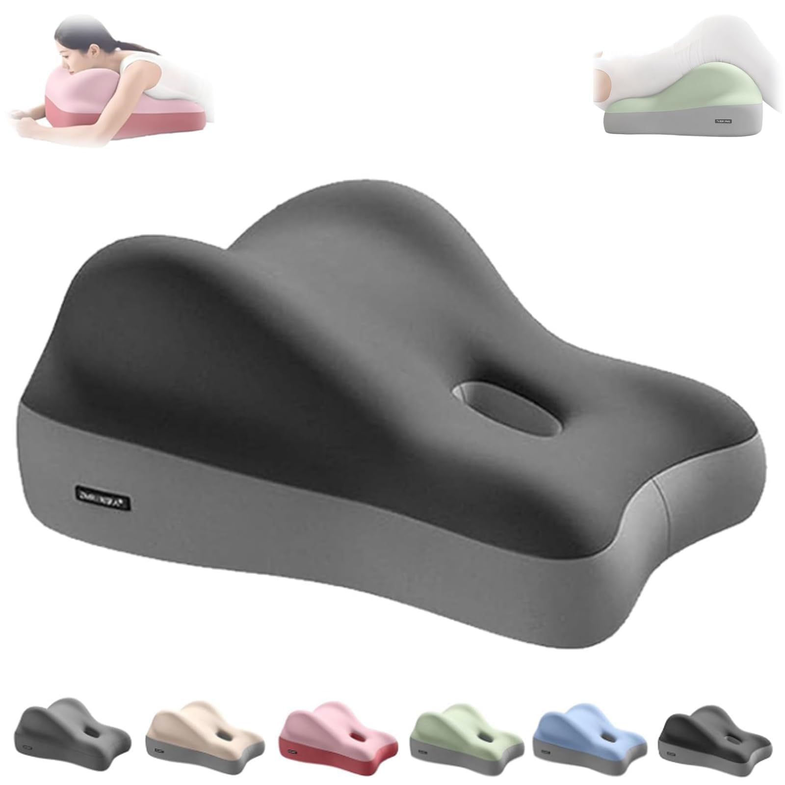 RAOLDWAK Multifunctional Wedge-Shaped Couple Pillow, Portable, Memory Foam, Washable Pillowcase (Dark Gray)