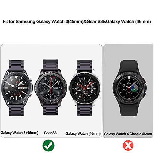 V-Moro Metal Strap Compatible With Galaxy Watch 3 45Mm Bands/Gear S3 Band Solid Stainless Steel Replacement For Samsung Galaxy Watch3 45Mm/Gear S3/Galaxy Watch 46Mm(2019) Space Gray #TOP1