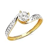 Inmaculada Romero IR Solitario oro 18k bicolor circonita