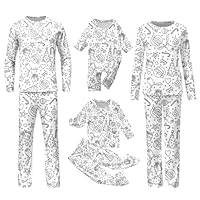 Family Matching Colorable Pajama Sets DIY Hand Painted Homewear Clothing Funny Colouring Your Own Clothing Holiday