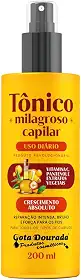 Tônico Capilar Milagroso 200ml Fortalecimento Raiz E Fios Tratamento Capilar - Gota Dourada
