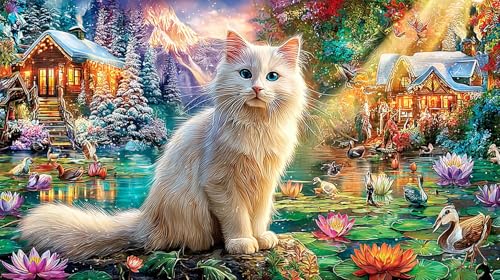 Rompecabezas de gatos para adultos: puzle de 1000 piezas de carton para decoracion de pared