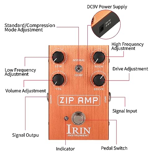 Jemora Overdrive Guitare Pédale d’effet avec Modes Normal/Compression Interrupteur à Bascule Bas/Haut/Volume/Drive 4 Boutons de Contrôle pour Guitare Électrique – ZIP AMP - Les Beatles, Paul McCartney, John Lennon, RIngo Starr, George Harrison Jemora Overdrive Guitare Pédale d'effet avec Modes Normal/Compression Interrupteur à Bascule Bas/Haut/Volume/Drive 4 Boutons de Contrôle pour Guitare Électrique - ZIP AMP – Image 6