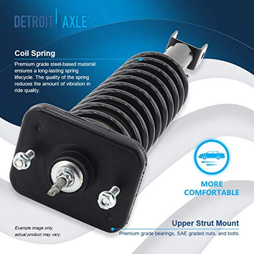 Image of Detroit Axle - Rear Struts for 1999-2000 Chrysler Cirrus Dodge Stratus Plymouth Breeze, w /Coil Spring Replacement Suspension Quick Install Ready Shocks Assembly