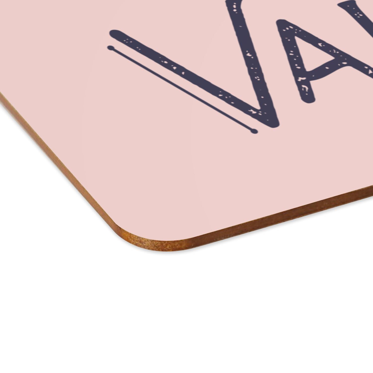 Set van 4 placemats van kurk, roze, gecertificeerd voor de