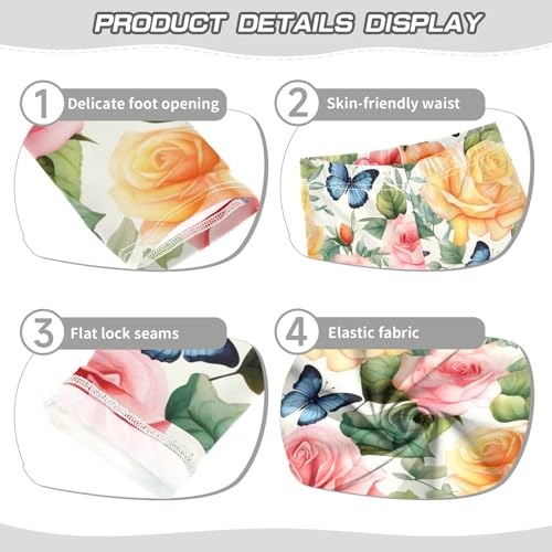 Kids High Waist Butterfly Rose Floewr Spring Leggings for Toddler Girls 4T 202b33753