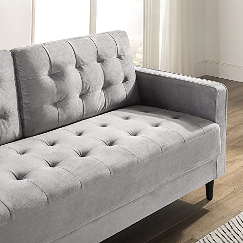 Image of ZINUS Benton Velvet Sofa Couch, Easy, Tool-Free Assembly, Grey Velvet