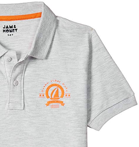 Image of Amazon Brand - Jam & Honey T Shirts for Boys | Regular Fit Solid Print Boys Polo | 100% Cotton Half Sleeves Boys Tshirt