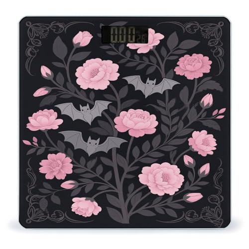 Báscula digital floral y murciélago para baño
