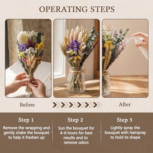 Kit de flores secas naturales DIY con 18 tipos miniatura 4