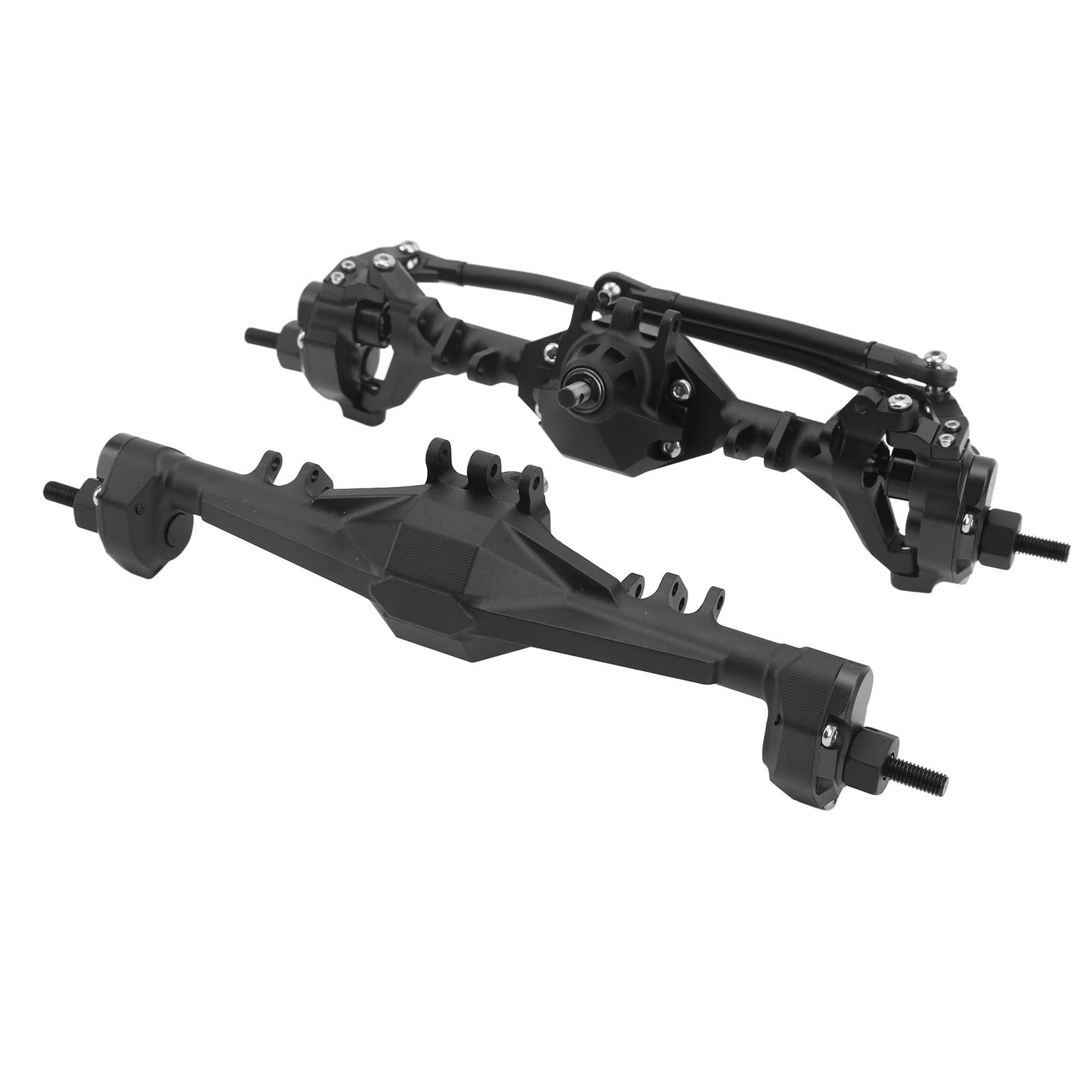 RC-przednia oś tylna, stop aluminium CNC, zestaw przedniej osi tylnej RC do Axial Scx10II Rgt 86100 Gen8 (czarny)