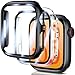 Produktbild UM UNIQUEME für Apple Watch Series 9/8/7 41mm Hülle - 2 Stück, 360° Ultradünne PC Hard Schutzhülle, Kratzfest & Voller Schutz, Displayschutz für iWatch 41mm - Schwarz