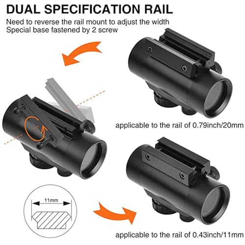 Paike 1X40 Red Dot Sight Red Green Dot Illuminated,11mm/20mm Rail,Protector Covers Rifle Scope - Image 5