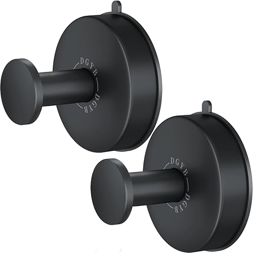 DGYB Ganchos de ventosa para ducha, juego de 2 ganchos extraíbles de acero inoxidable para toallas de baño, ventana de vidrio, puerta, pared y