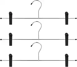 Cabide de Saia e Shorts Cromado Organização Roupa Armario - Kit com 12 unidades